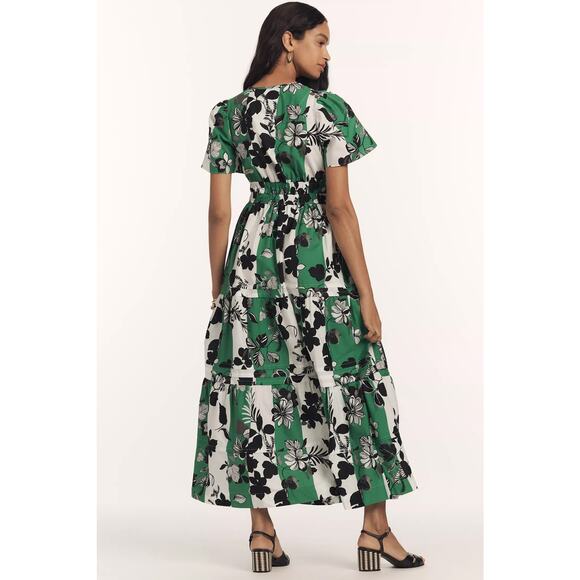 nwt by ANTHRPOLOGIE sz 2X Somerset Maxi Dress: Silver Motif - Picture 3 of 4